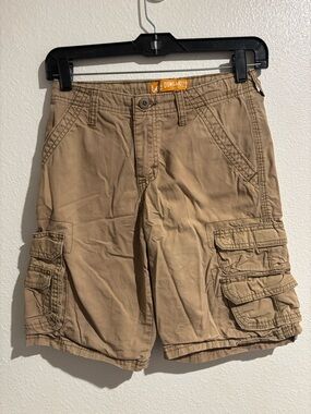 Lee Boys Khaki Cargo Shorts with Multiple Patch Pockets